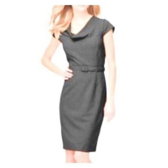 Calvin Klein Dresses & Skirts - Calvin Klein Cap Sleeve Cowl Neck Charcoal Dress